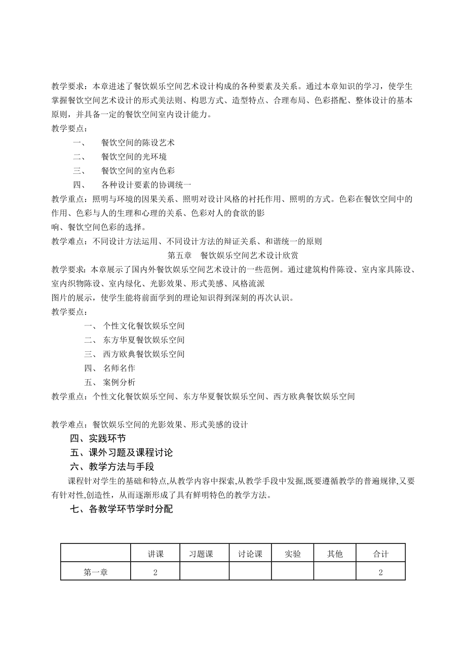 《餐饮娱乐空间设计》教学大纲.doc_第3页