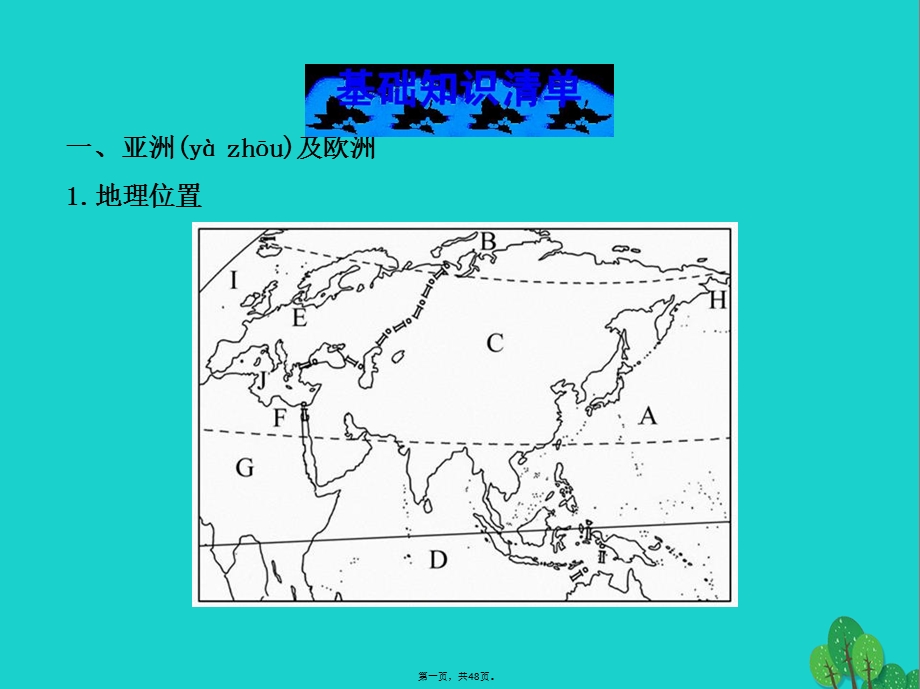 七年级地理下册第六章认识大洲复习ppt课件(新版)湘教版.ppt_第1页