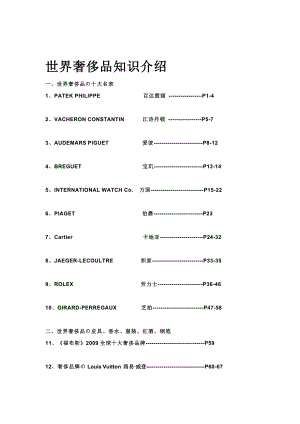 世界奢侈品常识介绍155页[最新].doc