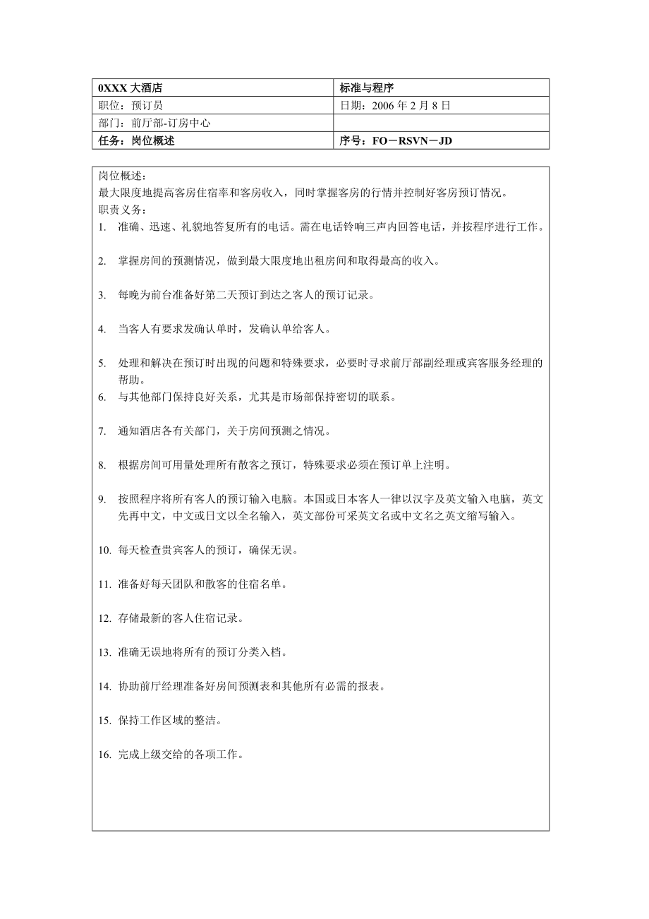 订房中心政策和程序.doc_第1页