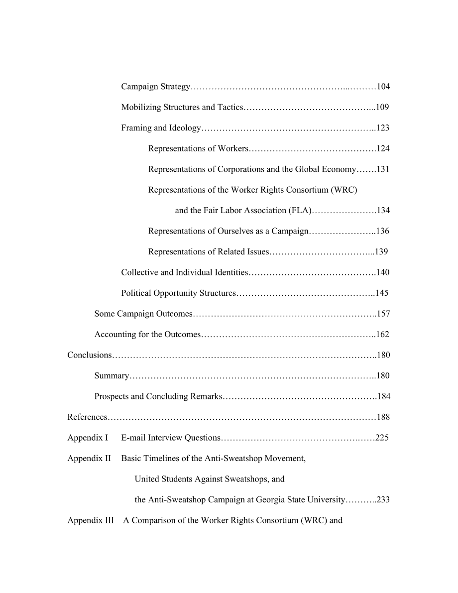 Is GSU Apparel Made in Sweatshops The Student AntiSweatshop Campaign at Georgia State University A Thesis Presented in Partial Fulfillment of.doc_第3页