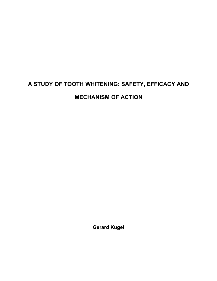 A STUDY OF TOOTH WHITENINGSAFETY,EFFICACY AND MECHANISM ....doc_第1页