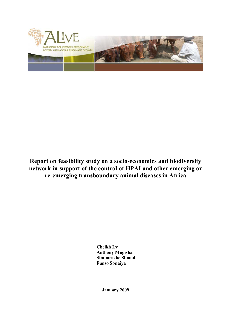 on a socioeconomics and biodiversity network in support of the control of HPAI and other emerging or reemerging transboundary animal diseases in Africa.doc_第1页