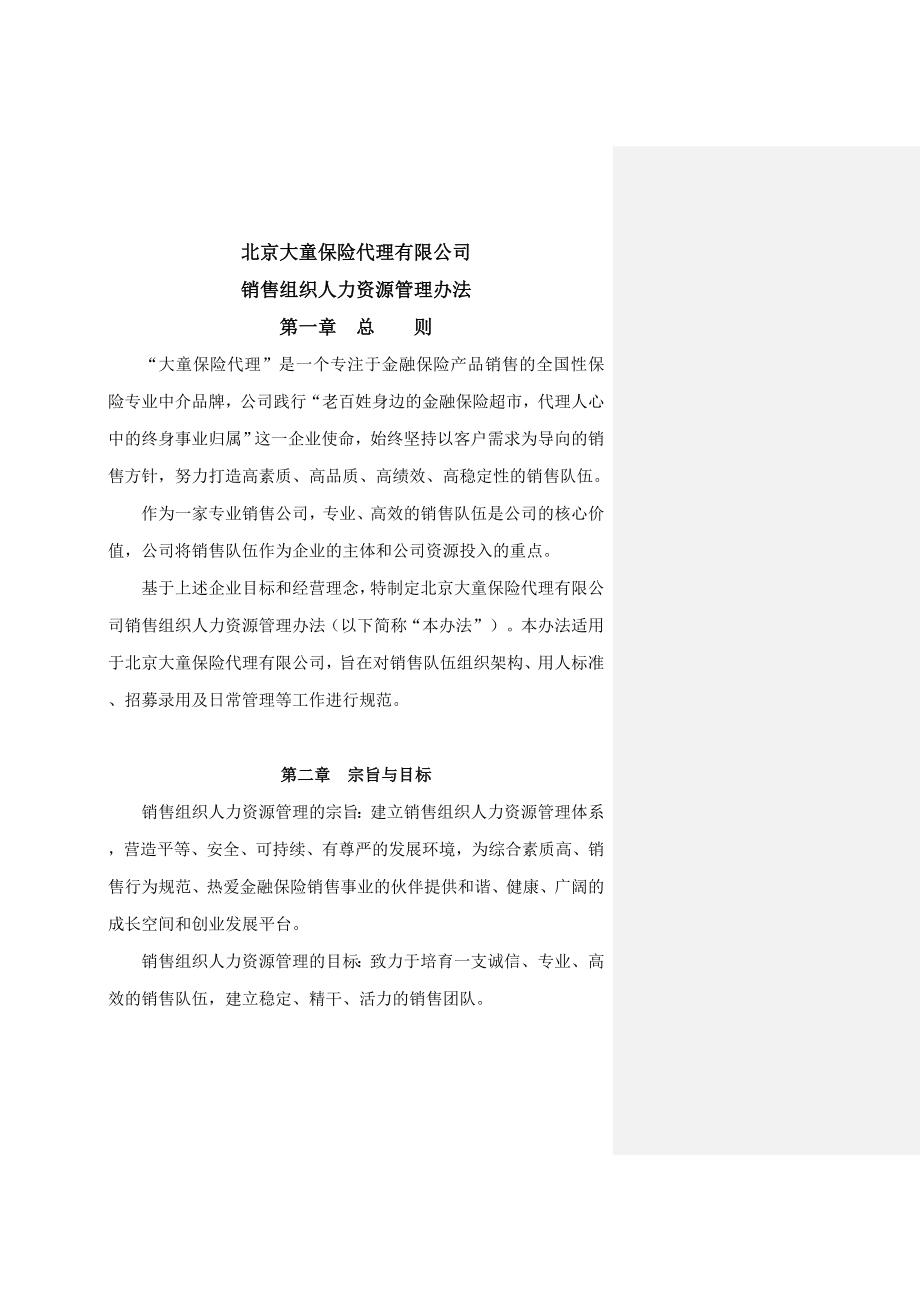 北京大童销售组织人力资源管理办法北京1112发文(基本法新版).doc_第1页