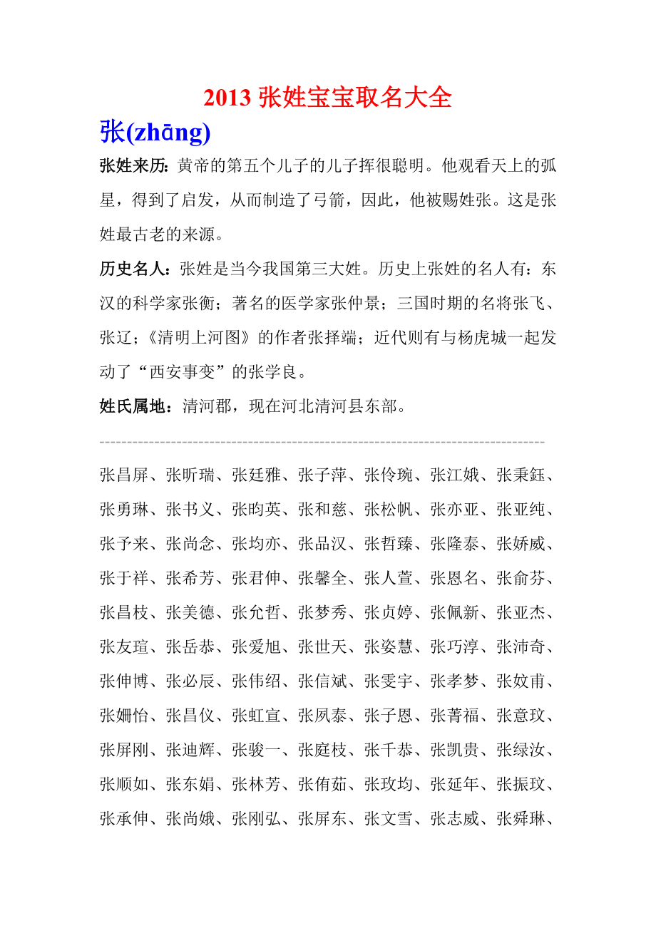 张姓宝宝取名大全.doc_第1页