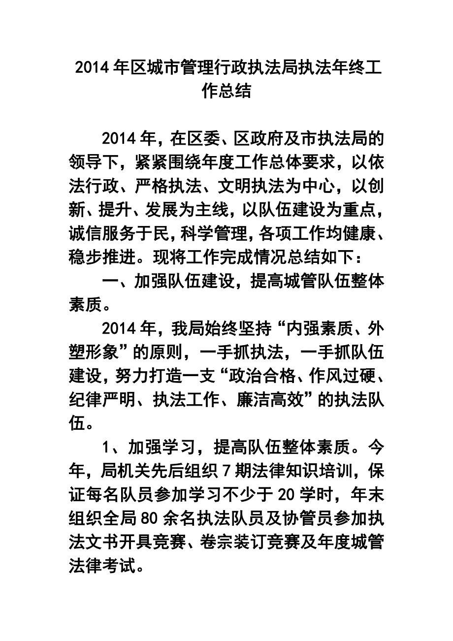 区城市管理行政执法局执法终工作总结.doc_第1页