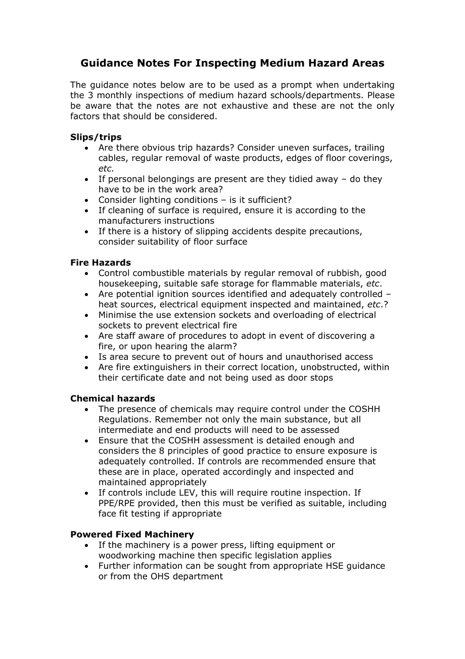 Guidance notes for inspecting medium hazard areas.doc_第1页