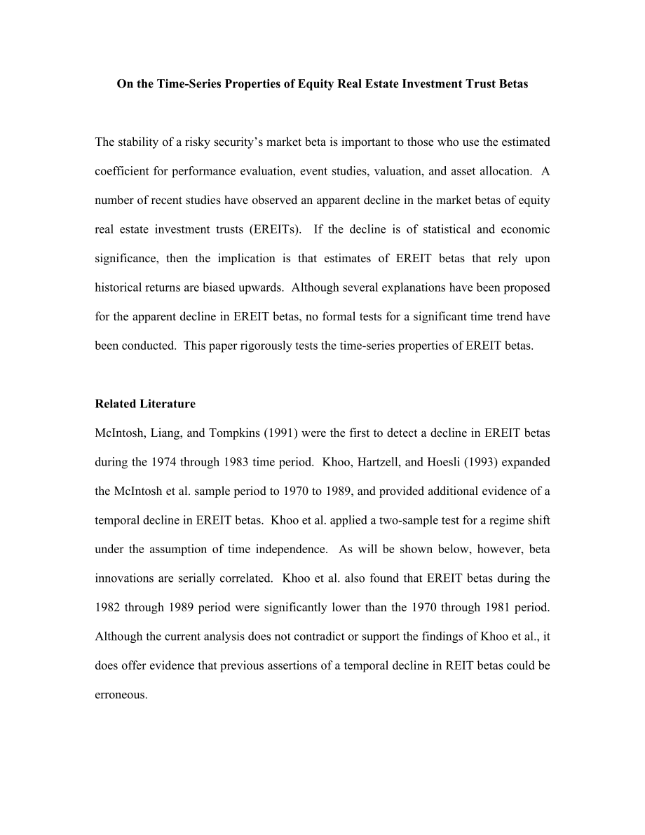 On the time‐series properties of real estate investment trust betas.doc_第3页