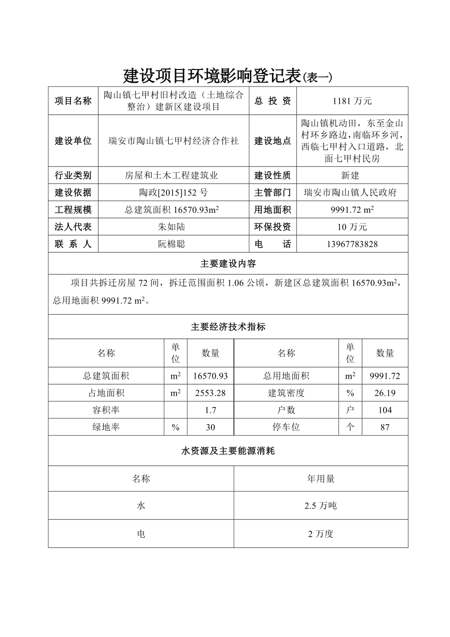 环境影响评价报告公示：陶山镇七甲村旧村改造（土地综合整治）建新区建设项目.doc环评报告.doc_第3页