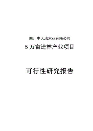 5万亩造林产业项目可行性研究报告正文.doc