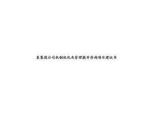 宁波X集团公司-管理机制的优化及提升项目建议书课件.ppt