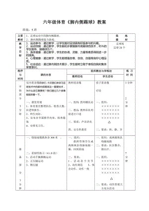 小学体育《足球脚内侧踢球》教案.doc