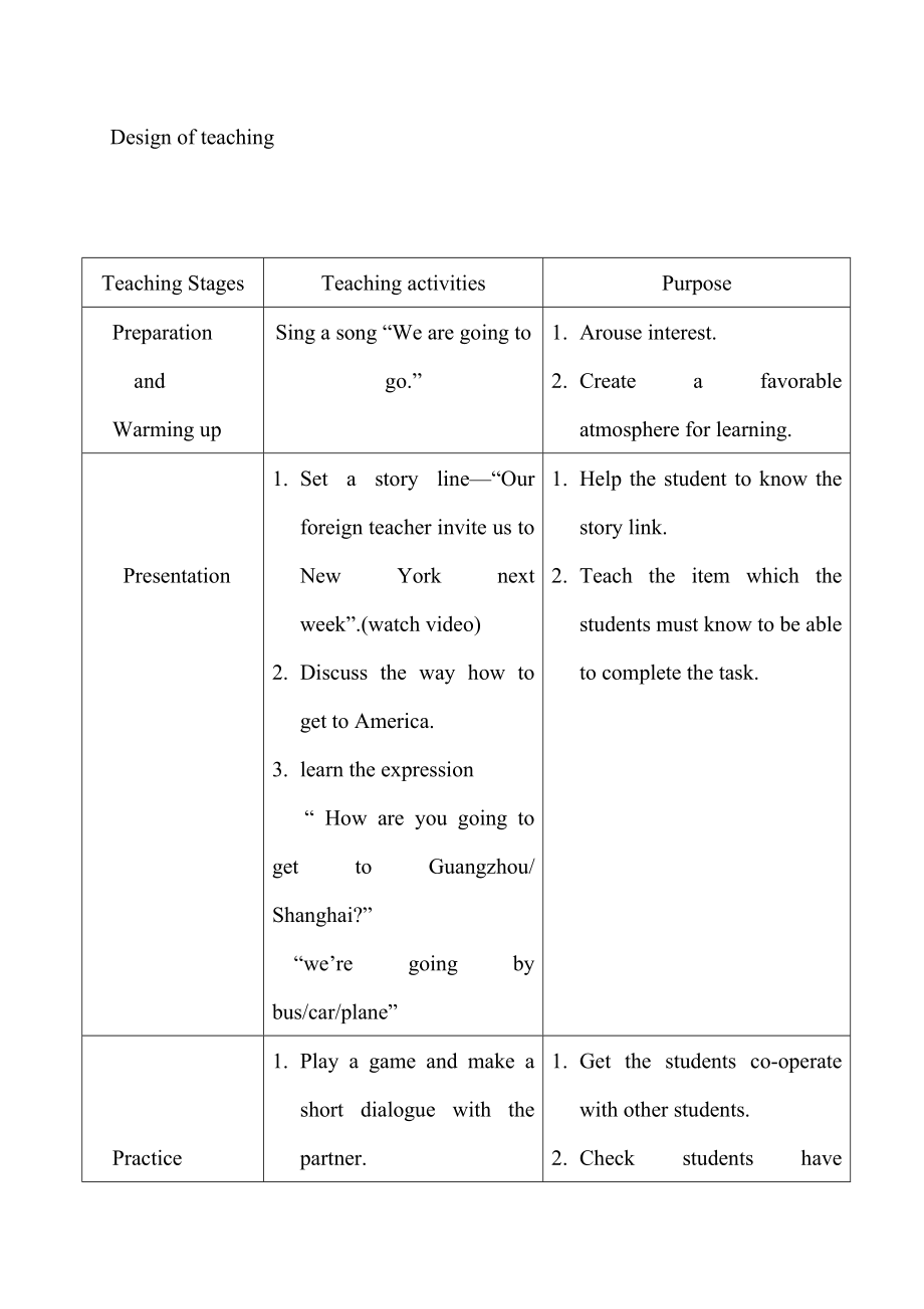 小学英语教材《开心学英语》第8册Unit 10《We’re going to go to Tibet》教案.doc_第3页