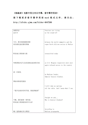 独裁者 中英双语对照字幕 看字幕学英语 文本文件.doc