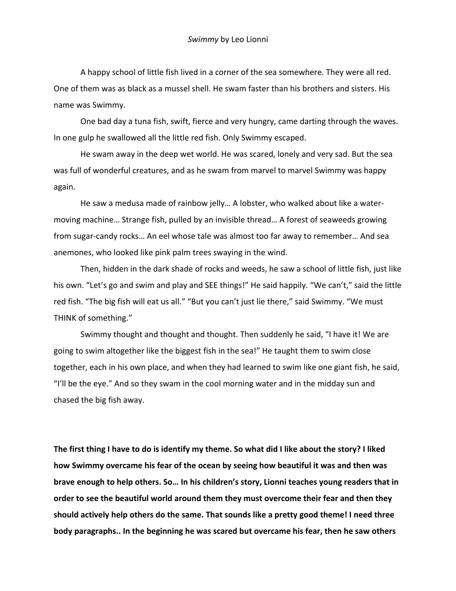 Swimmy 5Paragraph Essay SampleWestford Pulic Schools.doc_第1页