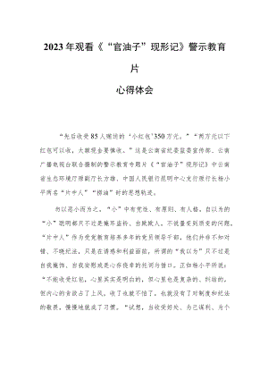 【共5篇】2023年纪委干部观看《“官油子”现形记》警示教育专题片心得体会研讨发言.docx