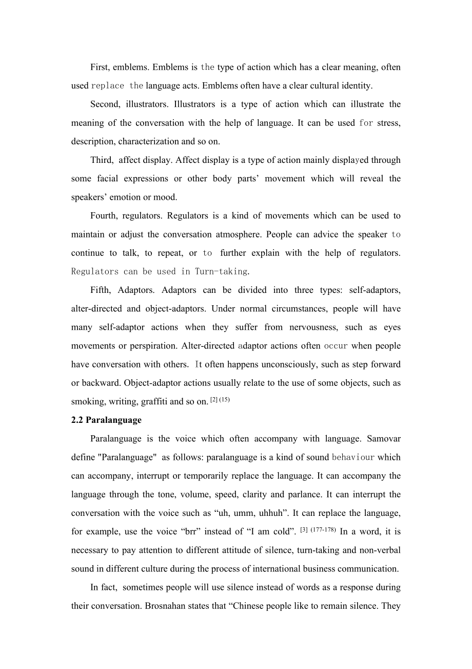 The Cultural Difference Of Nonverbal Communication in Crossculture Business Negotiations.doc_第3页