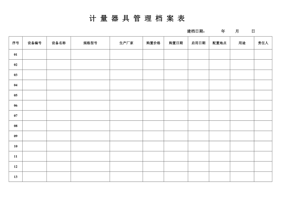 计 量 器 具 管 理 档 案 表.doc_第1页