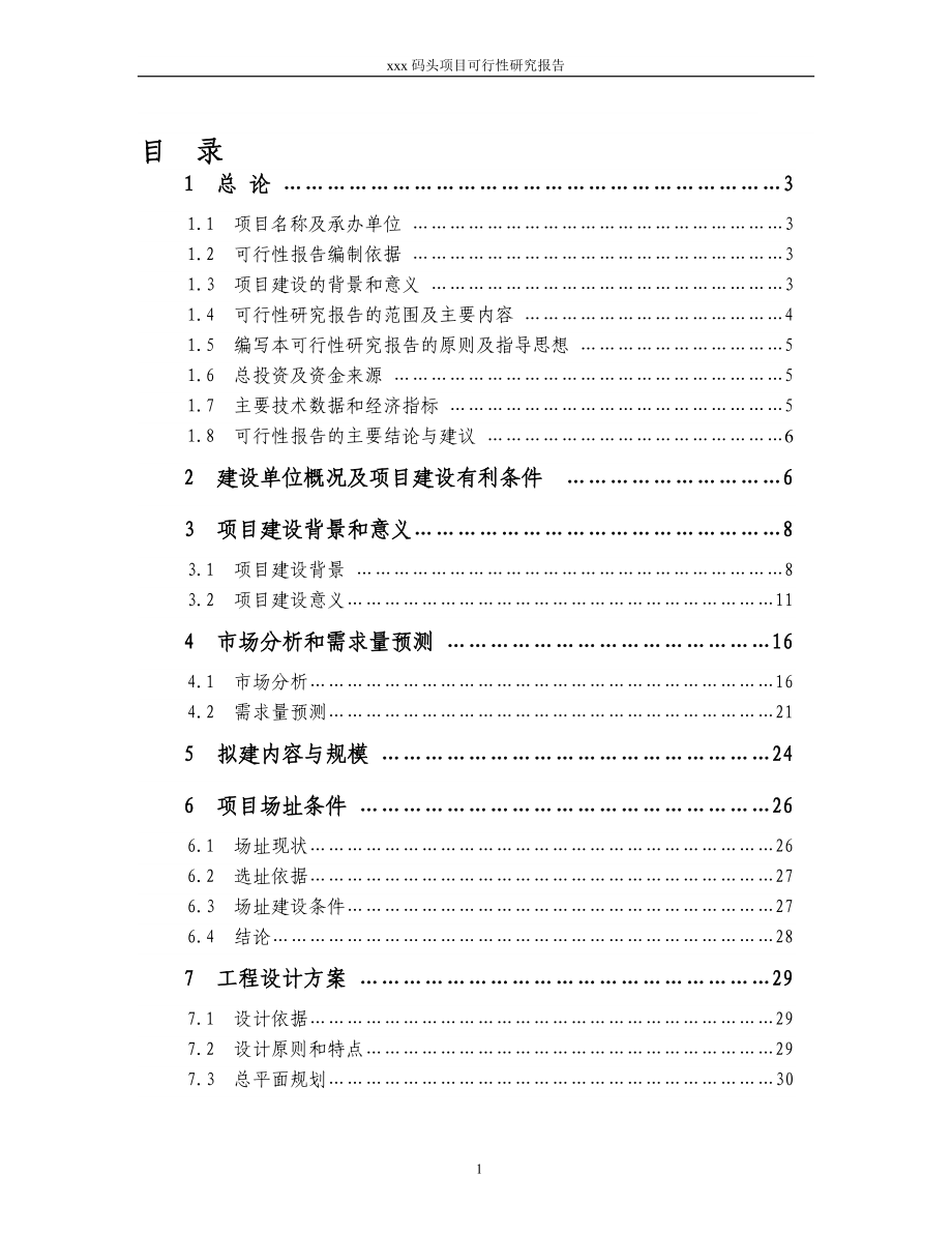 xxx码头项目可行性报告.doc_第1页