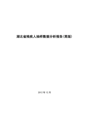 湖北省残疾人抽样数据分析报告.doc