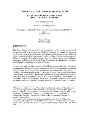 Trade Facilitation Lendingthe World Bank–Recent Experience, Research, and Capacity Building Initiatives.doc