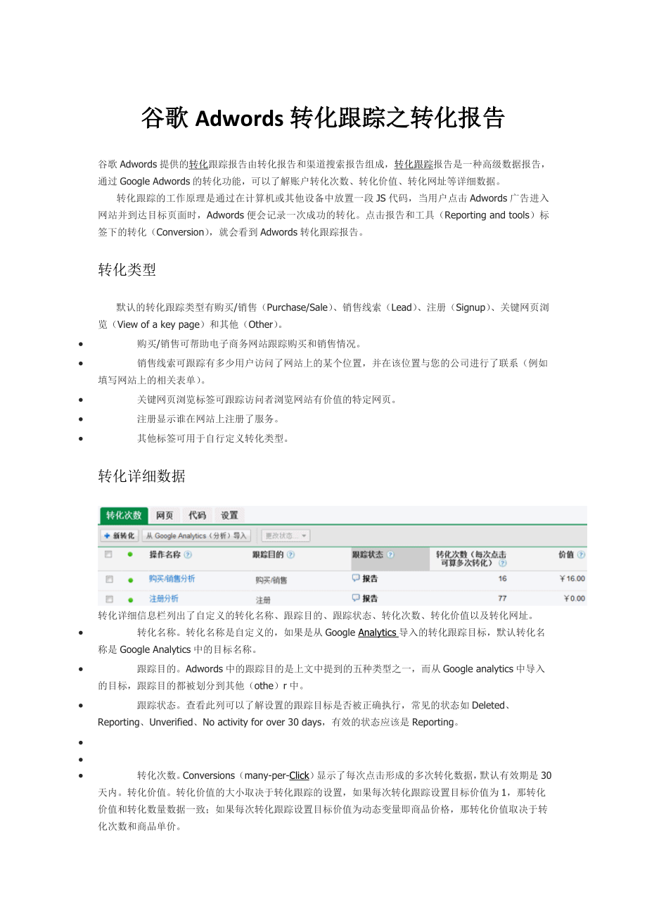 谷歌Adwords转化跟踪之转化报告.doc_第1页