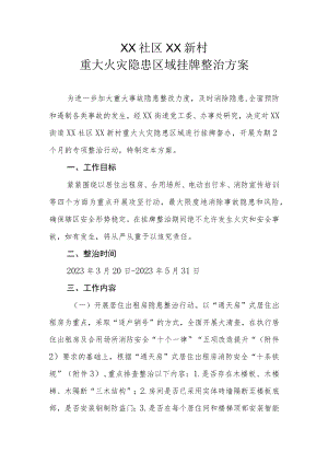 XX社区XX新村重大火灾隐患区域挂牌整治方案.docx