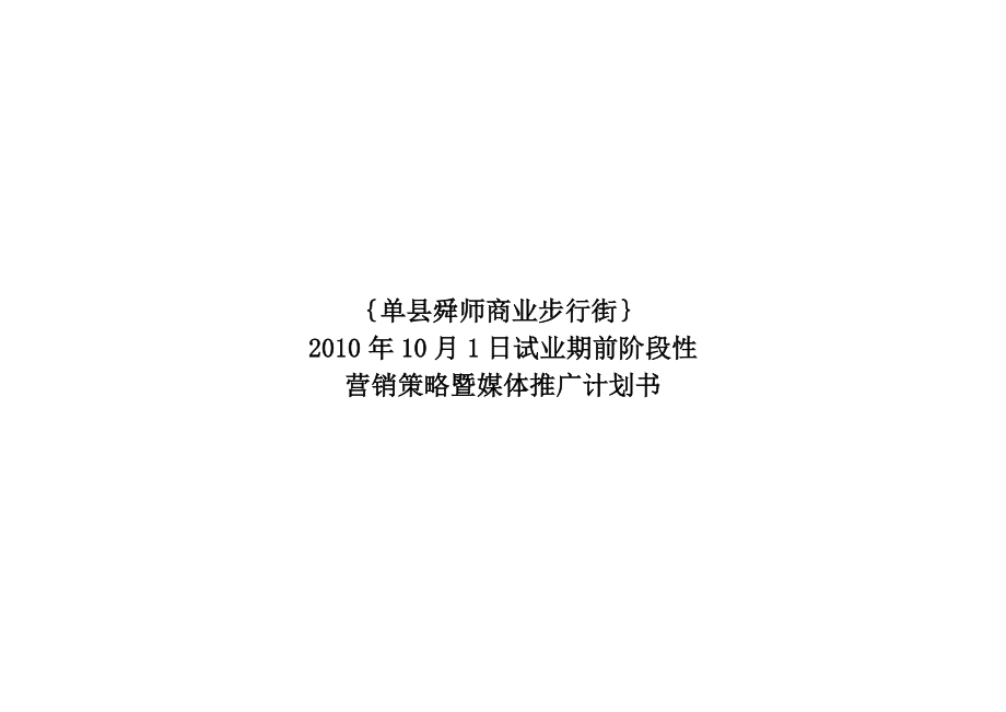 单县步行街试业阶段营销策略暨媒体推广计划书21p.doc_第1页