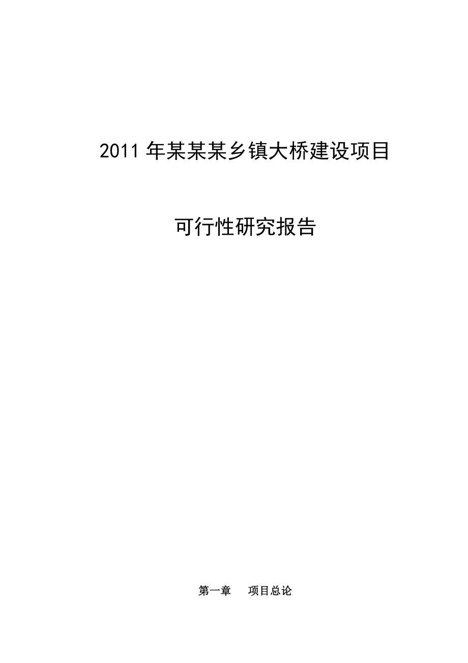 某某某乡镇大桥建设项目可行性研究报告.doc_第1页