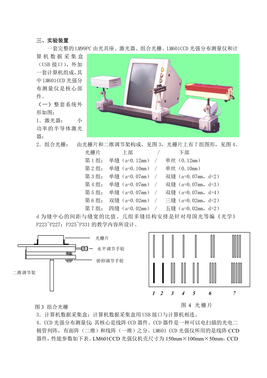 实验六： CCD多道光强分布测量.doc_第3页