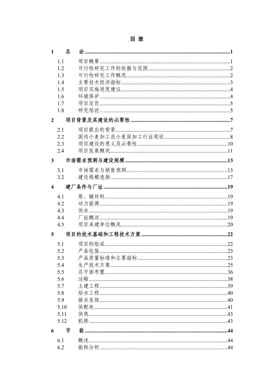 xx股份有限公司产15万吨小麦深加工项目可行性研究报告（优秀可研报告）.doc_第2页