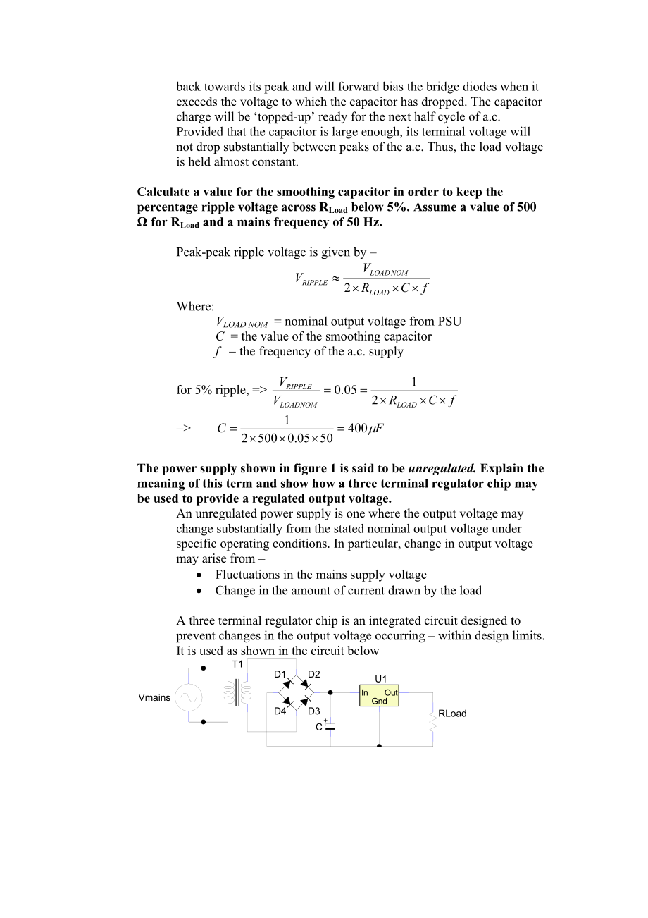 Sketch the voltage across R Load as a function of time showing its relationship to the secondary vol.doc_第3页