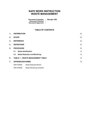 Waste Management Safe work instruction 安全工作指导 非洲矿业有限公司AML HSE安全管理制度 英文版.doc