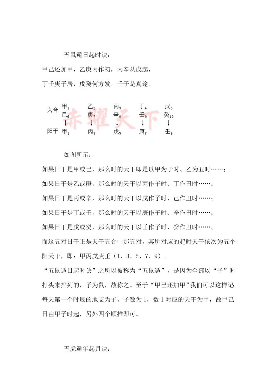 天干五合与五鼠遁五虎遁的简便记法与图解.doc_第2页