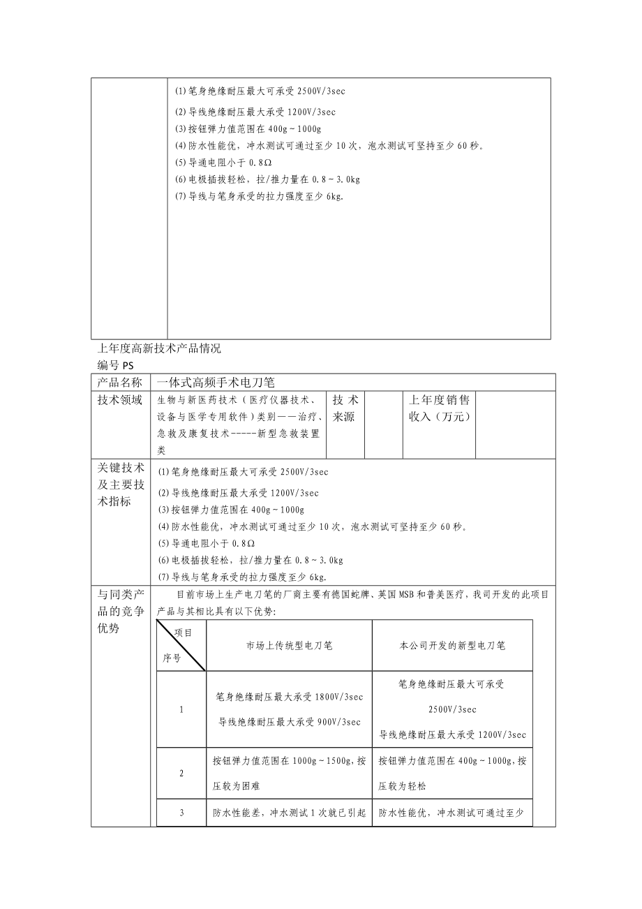 医疗器械产品开发设计可行性技术报告医疗高频手术电刀笔.doc_第2页