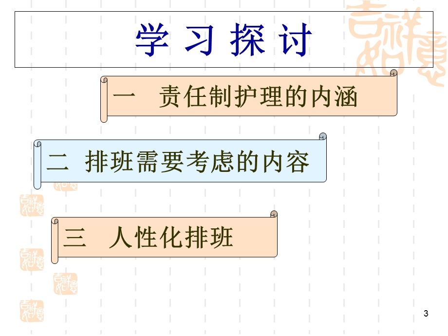 患者责任制整体护理模式排班方法及岗位职责2014课件.ppt_第3页