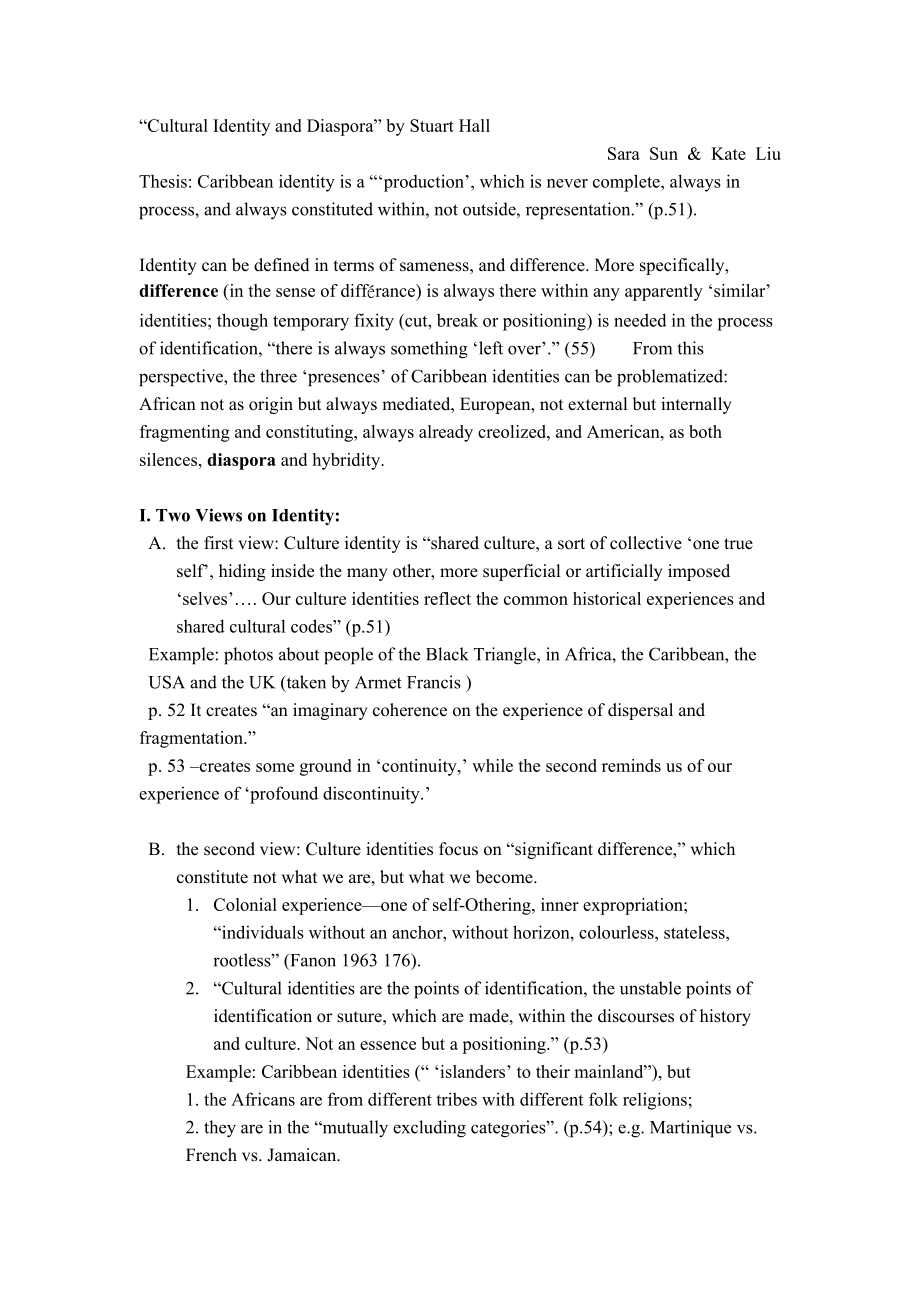 “Cultural Identity and Diaspora”Stuart Hall.doc_第1页