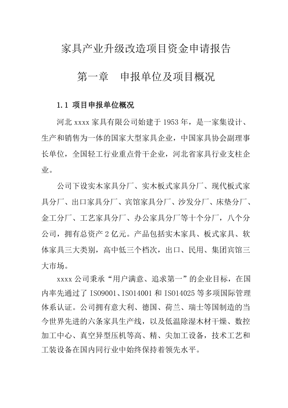 家具产业升级改造项目资金申请报告.doc_第1页