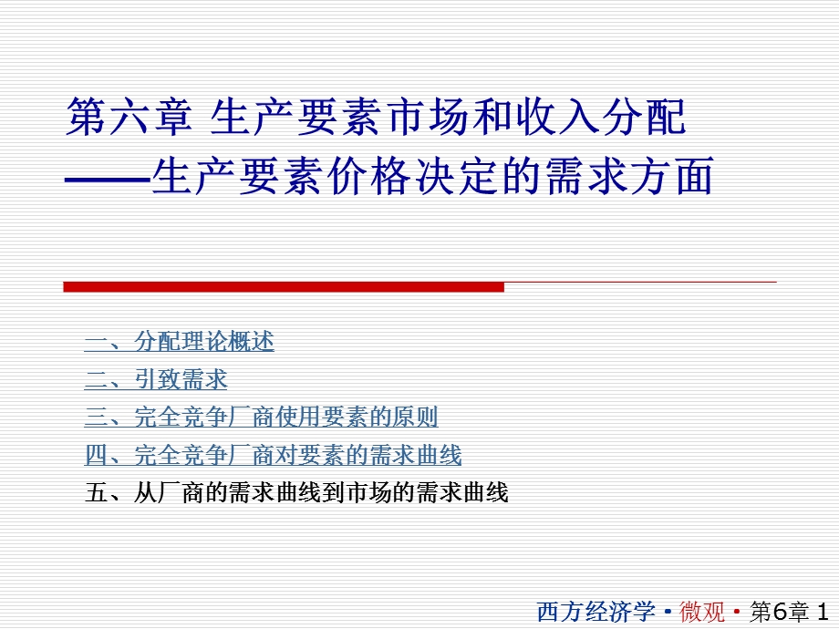 第六章-生产要素市场和收入分配概要课件.ppt_第1页