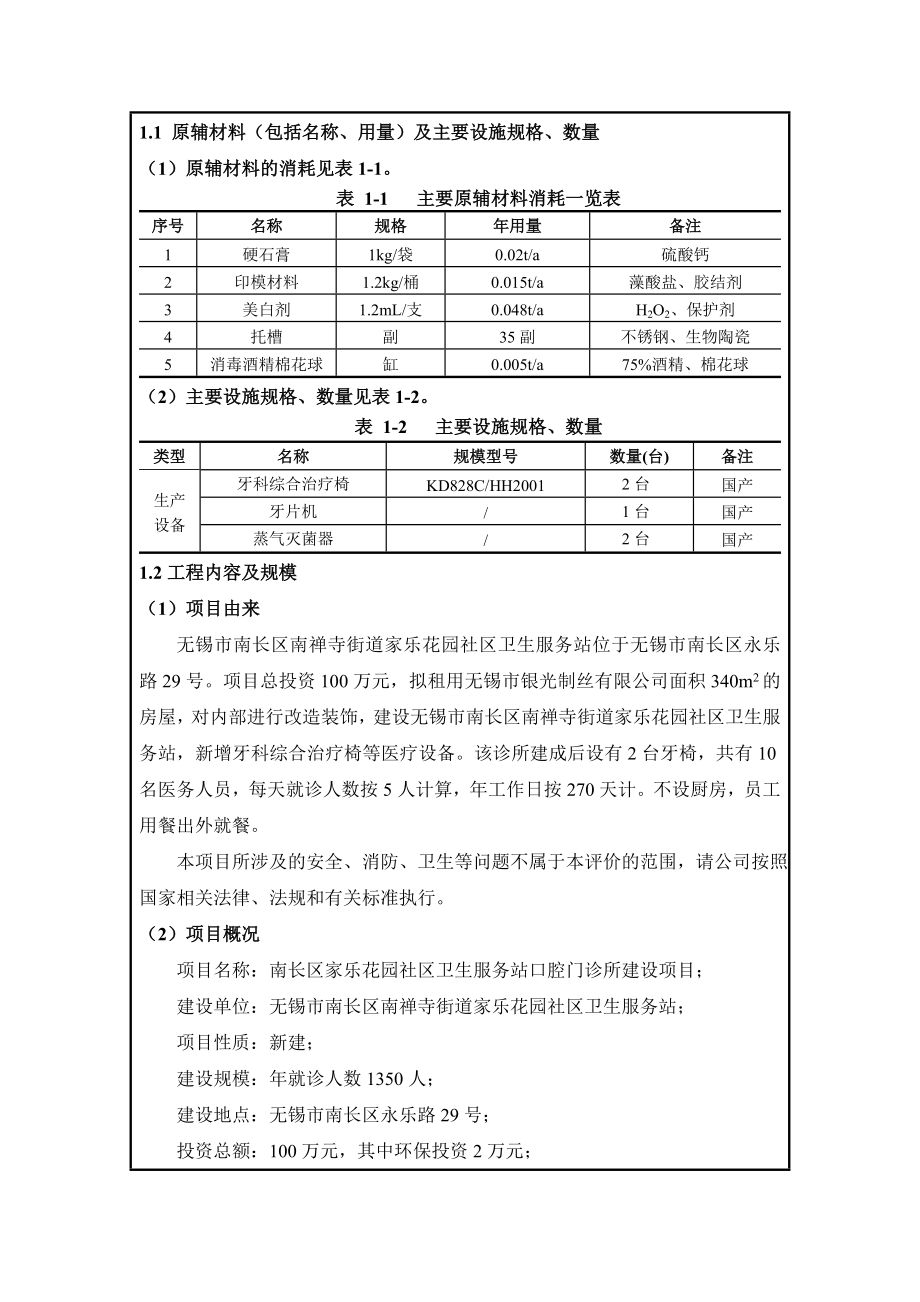 环境影响评价报告公示：南长区家乐花园社区卫生服务站口腔门诊所建设环评全文公示环评报告.doc_第3页