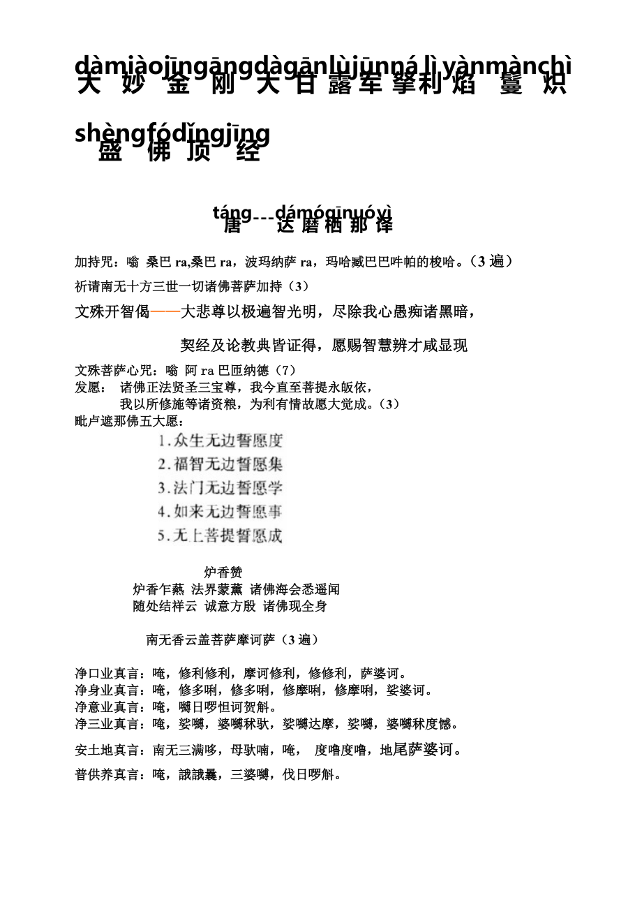 大妙金刚大甘露军拏利焰鬘炽盛佛顶经带图文版.doc_第1页