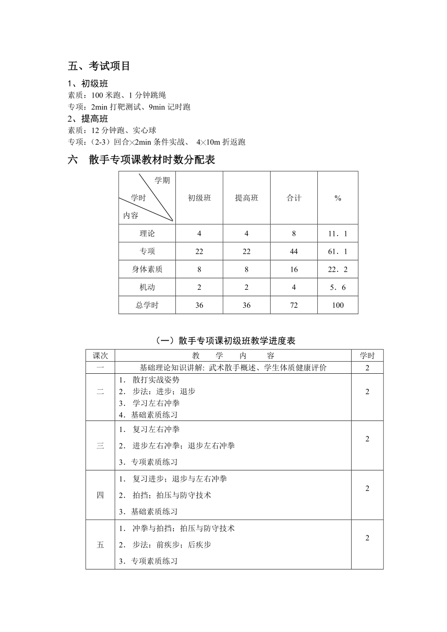 散手专项课教学计划.doc_第2页