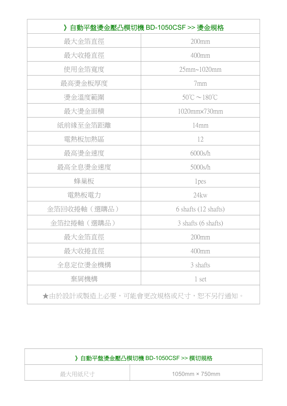 自动平盘烫金压凸模切机BD1050CSF.doc_第2页