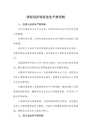 学校羽乒馆安全生产责任制.docx