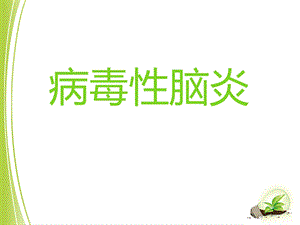 病毒性脑炎 -ppt课件.ppt