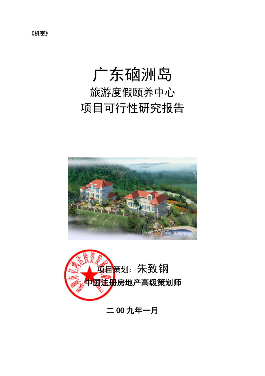 广东硇洲岛旅游度假颐养中心项目可行性研究报告37页.doc_第1页