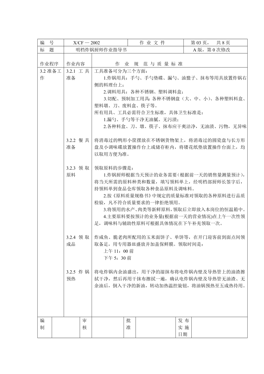 中餐厨房炸锅岗厨师作业指导书明档小吃岗位.doc_第3页