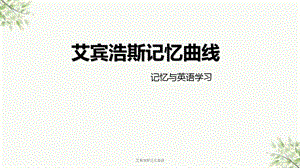 艾宾浩斯记忆曲线ppt课件.ppt