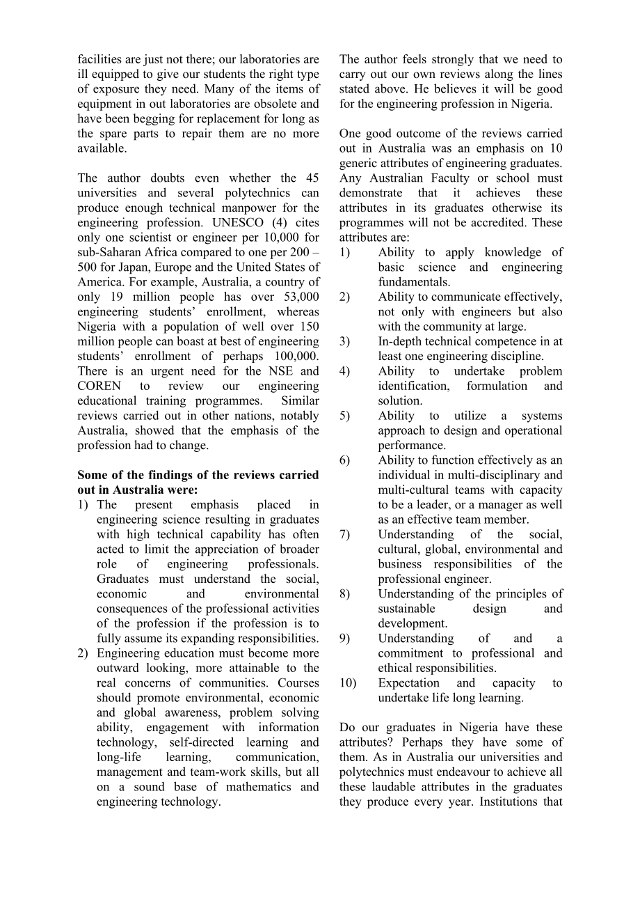 THE ROLE OF ENGINEERING EDUCATION IN SUSTAINABLE DEVELOPMENT FOR THE 21 ST CENTURY.doc_第2页