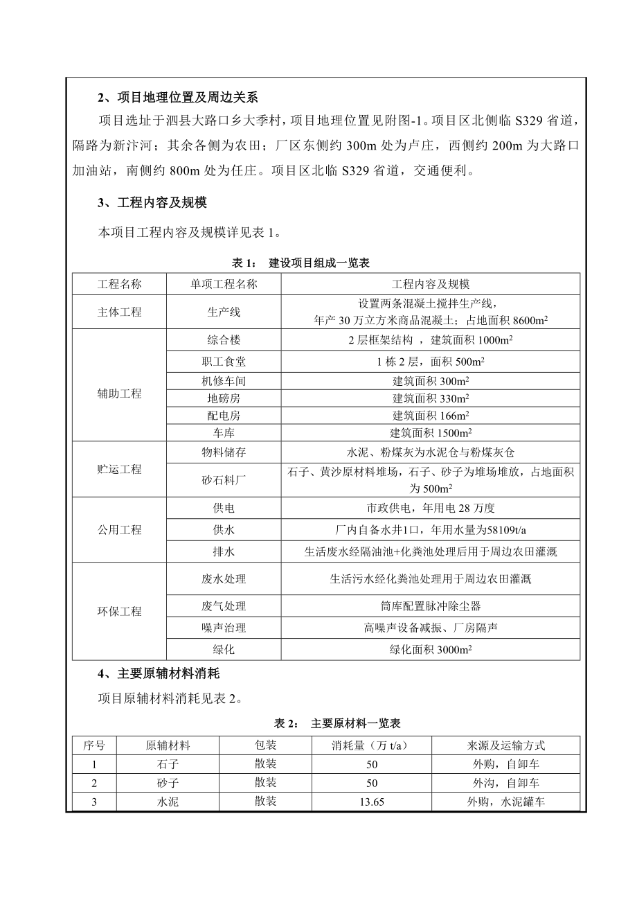 环境影响评价报告公示：新建万立方米预拌混凝土大路口乡境内四五大桥以南国道环评报告.doc_第2页